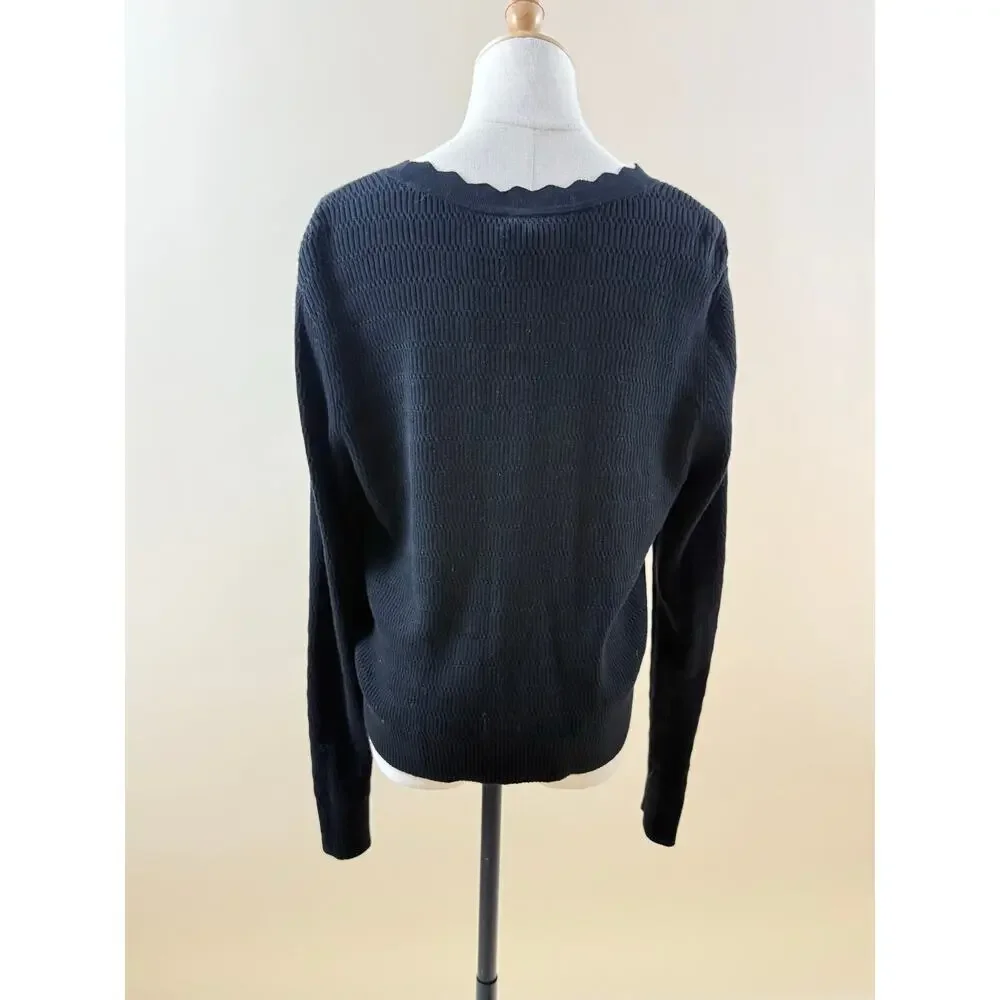 CAbi Black Scalloped Edge Sweater - Picture 3 of 3